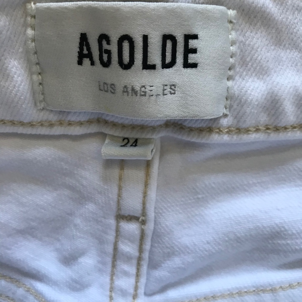 AGOLDE Wilder Jeans Womens 24 White High Rise Straight Leg Stretch Denim Pants - Picture 8 of 14
